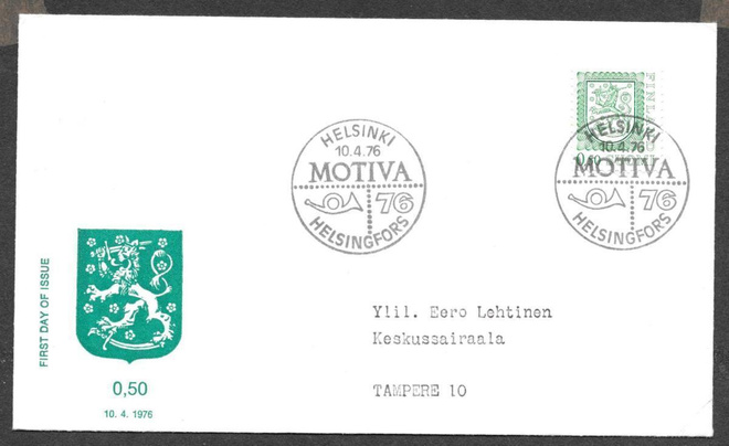 Yleismerkki 0,50 1976 FDC (LAPE 784)