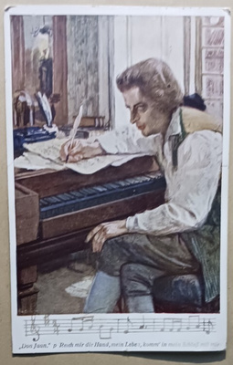 Mozart säveltämässä oopperaa Don Juan, p. 1908 Pietariin