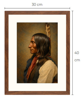 Uusi Intiaani art print kehystetty 30 cm x 40 cm