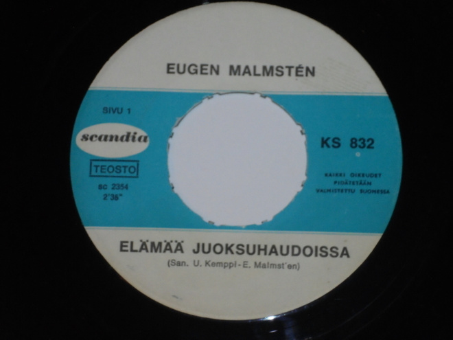 7" EUGEN  MALMSTEN  Elämää Juoksuhaudoissa - single VG++