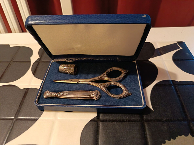 Vintage Ompelusetti hopea 925