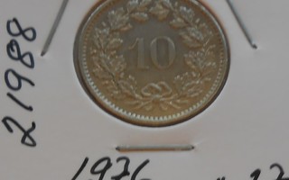 SVEITSI  10 Rappen  v. 1976  KM#27  Circ
