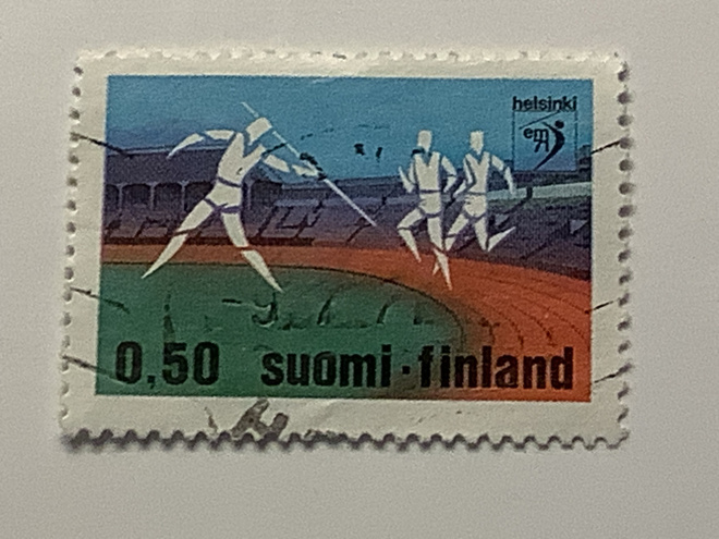 694 / 1971 Yleisurheilun EM- kisat 2/2 o leimattu