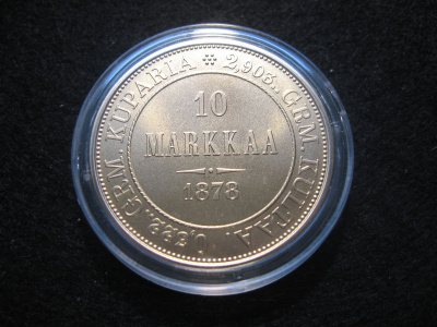 10 markkaa 1878 - kullattu replika