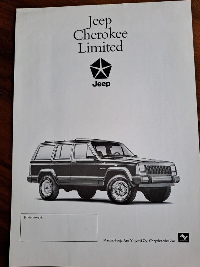 Jeep Cherokee Limited -esite 80-luvun lopusta