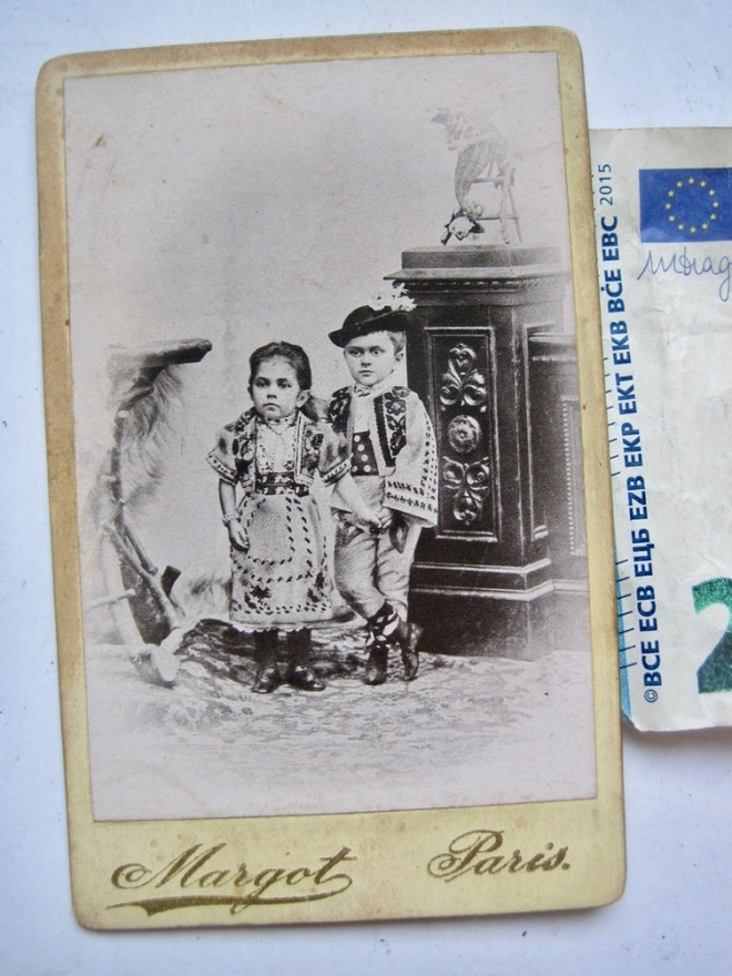 VANHA CDV Valokuva Lilliputit Kääpiöt Kansallispuku 1890-l