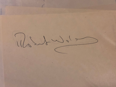 Robert Wolders nimikirjoitus paperilla