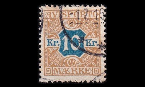 Tanska VM_10X o Avisporto 10 Kr (1907)