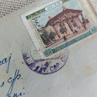 Vanha kirjekuori, jossa on Karjalan postimerkki, 1950- tai 1 - pikkukuva 3