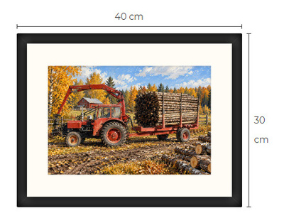 Uusi BM Volvo metsäkone traktori art print 30 cm x 40 cm
