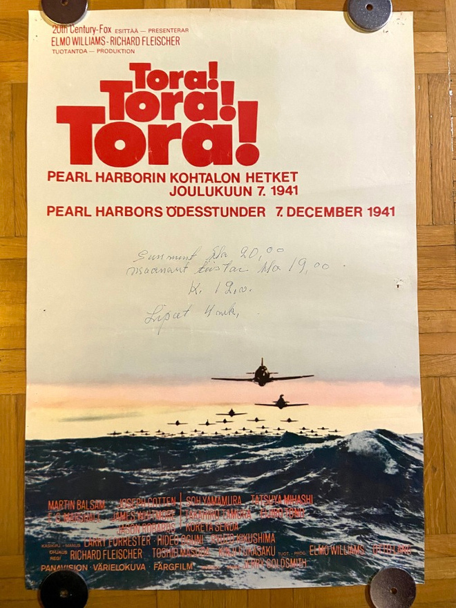 Vanha elokuvajuliste: Tora! Tora! Tora!