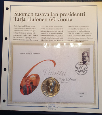 Presidentti Tarja Halonen hopeamitalikirje