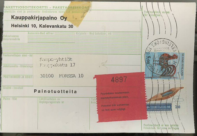 1981 pakettikortti