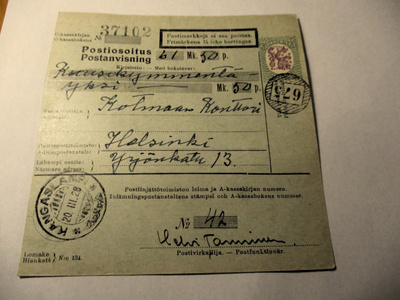 1928 Kangaslampi nrol postiosoituksella