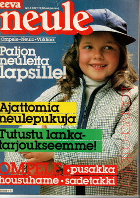Eeva Neule n:o 5 1981 Kaava-arkki on. Katso kuvat.