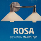 Seinävalaisin Rosa 2lmp (brushed steel, opal, uusi) - pikkukuva 3