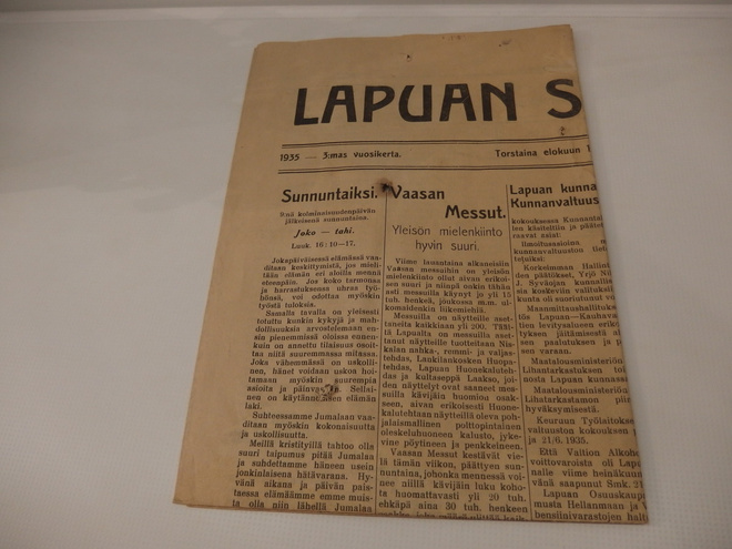 Lapuan Sanomat  vuodelta 1935, nro 15.8.