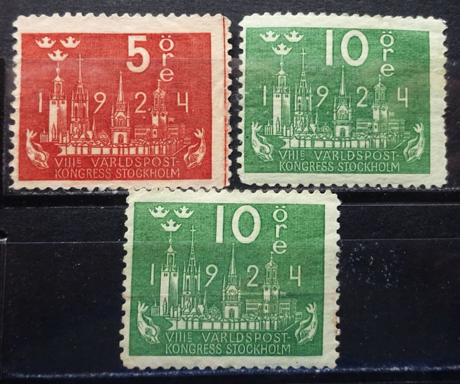 RUOTSI 38. " POSTILIITTO " HYVÄ  3 KPL * SARJA V. 1924...