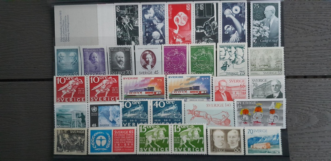 RUOTSI 1970-luku postimerkkejä ** 37 kpl