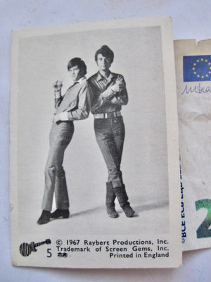 VANHA Kortti Purkkakuva? A&BC-Monkees Musiikkibändi 1967