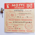 Mottitalkoot 1943 suorituskortti ja kirvesmerkki - pikkukuva 3