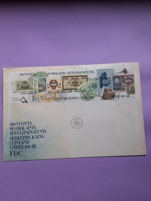 100-vuotta Suomalaista setelipainatusta FDC-kuori