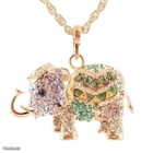752 .. 9k Gold Duble Crystal Elephant .. Kaulakoru - pikkukuva 5