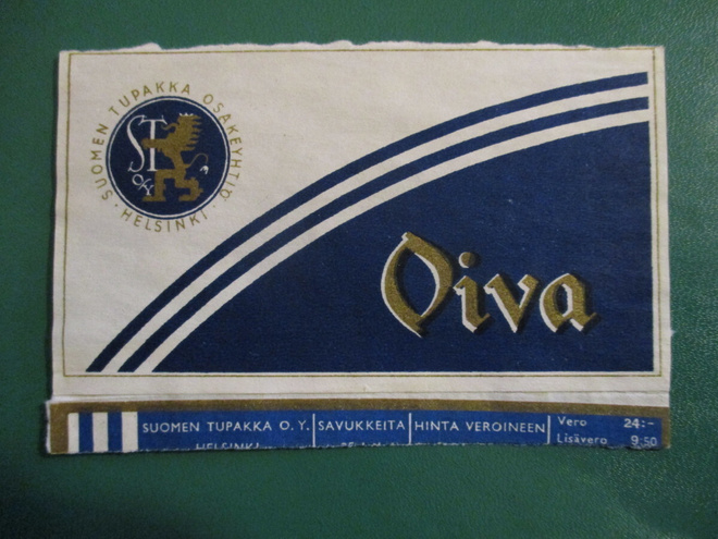 TUPAKKA ETIKETTI - OIVA VERO 24 MK LISÄVERO 9.50   H-3092
