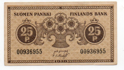 25 Penniä 1918 käytetty