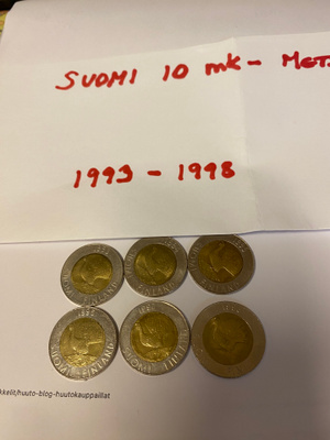 Suomi 10 mk Metso 1993-1998 6 kpl