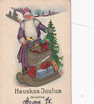 Hauskaa Joulua, toivottaa, koululaiskortti  b643