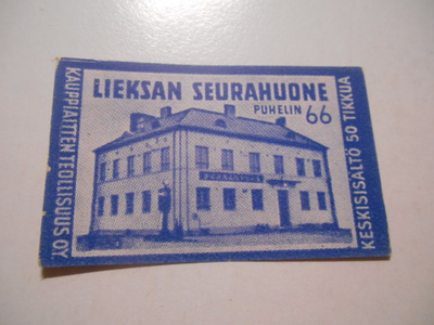 TT Etiketti Lieksan Seurahuone