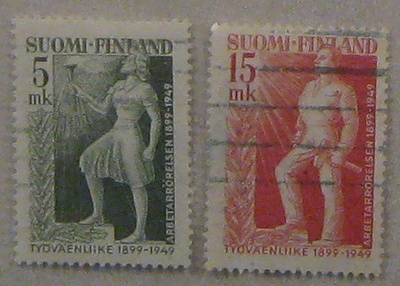 Leimattuja suomalaisia postimerkkejä 15