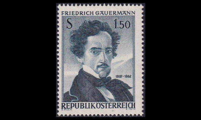 Itävalta 1110 ** Taidemaalari Friedrich Gauermann (1962)