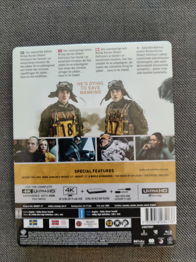 Mickey 17 4k ultra hd steelbook uusi
