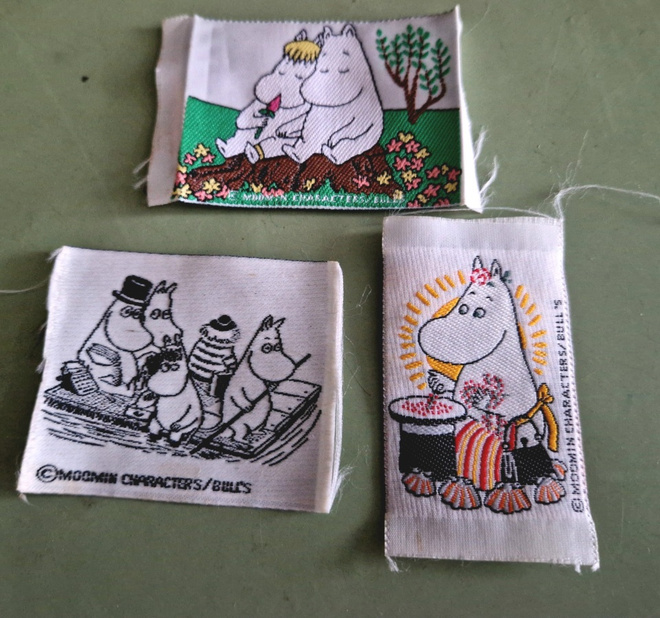 Muumi kangasmerkkejä kolme kappaletta