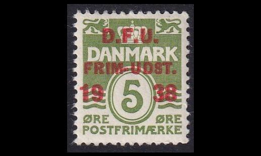 Tanska 243 ** Aaltoviiva postimerkin päivä (1938)