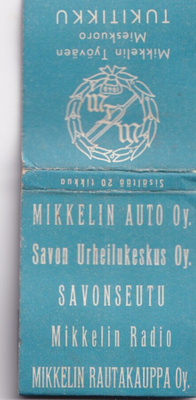 Mikkeli, Rautakauppa. Radio. Auto Oy. Työväen Mieskuoro. s88