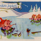 kortti Kalastus - erilaisia vanhahkoja taidekortteja - pikkukuva 4