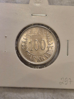 Hopearaha 100 markkaa 1957, Suomi, 5,2 g Ag500 HYVÄ