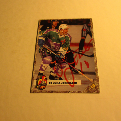 leaf jääkiekkokortti , jokerit -93 juha jokiharju nimmari