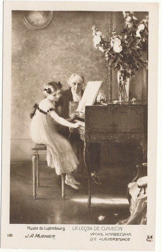 J A MUENIER - "Pianotunti" - vanha kortti