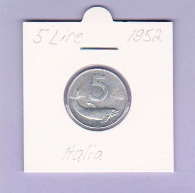 Italia 5 Lire v.1952 KM#92