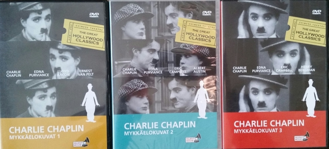 Charlie Chaplin mykkäelokuvat 1-3 -DVD