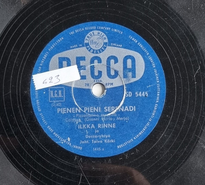 Savikiekko 1958 Ilkka Rinne (Martti Miettinen) Decca SD 5445