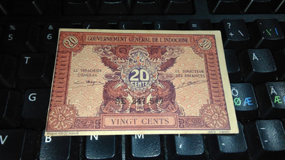 Indochine Indokiina 20 Cents 1942 P90 UNC