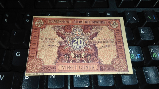 Indochine Indokiina 20 Cents 1942 P90 UNC