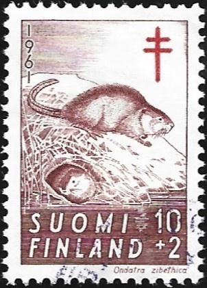 1961 TUB merkki  Piisami 10+2 mk leimattu LaPe 536