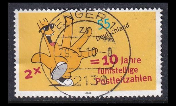 Saksa 2344 o Viisinumeroiset postinumerot 10v (2003)