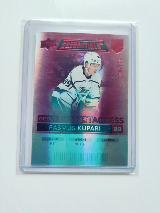 Rasmus Kupari 21-22 Credentials Debut Ticket Access /199